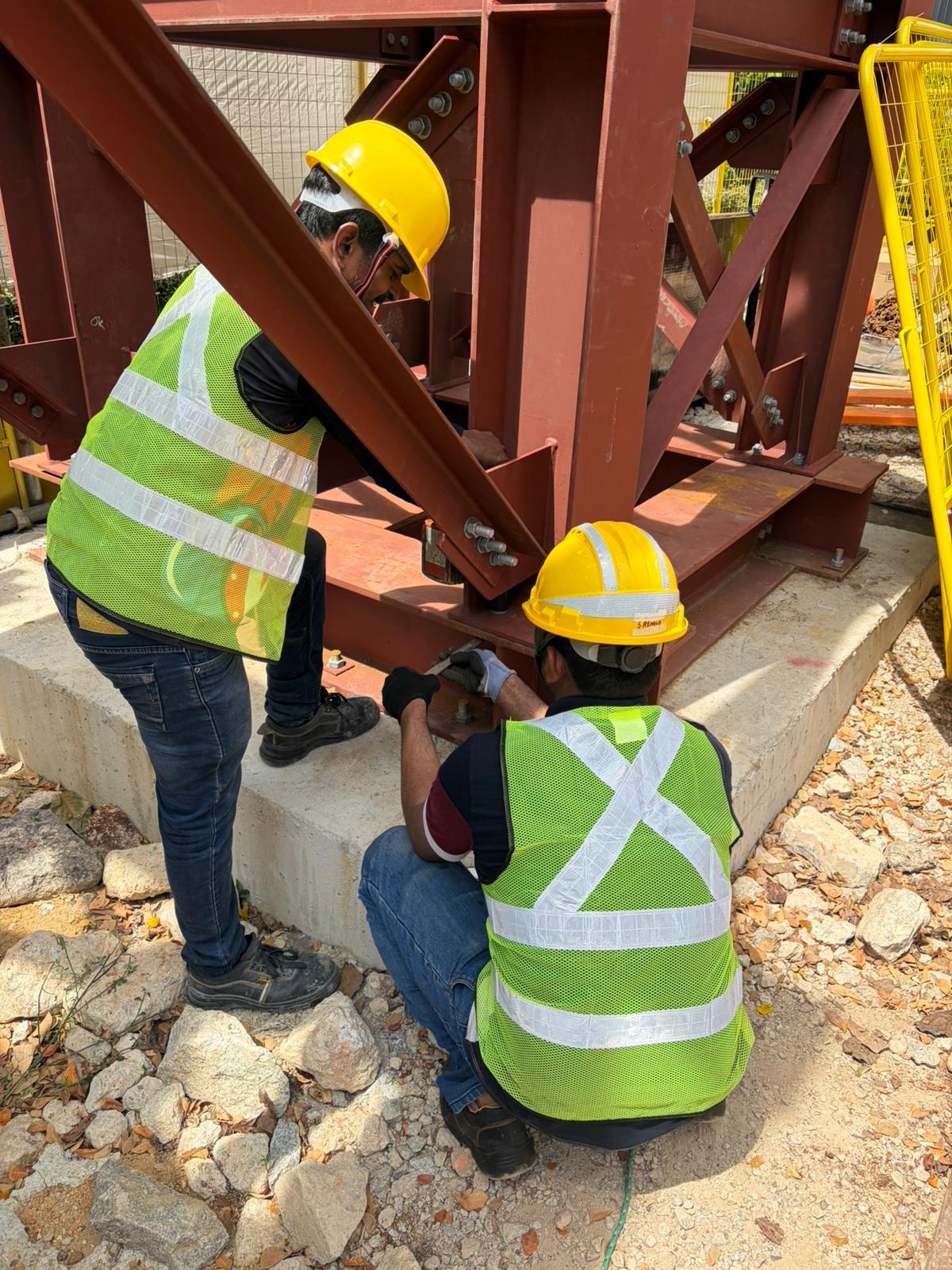 Electrical works site team